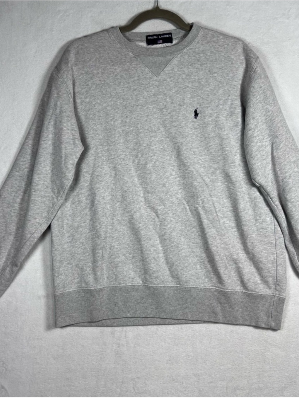 Ralph Lauren Light Gray Crewneck Sweatshirt with Polo Logo